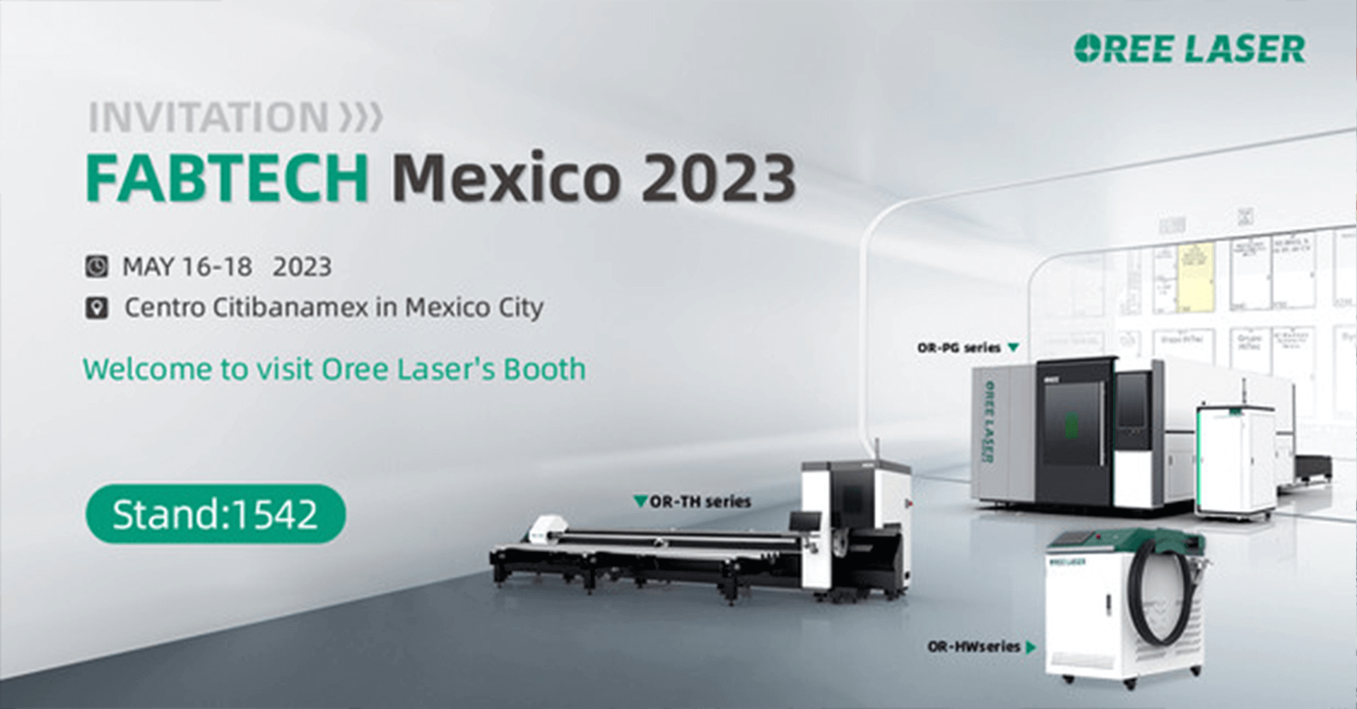OREE LASER рады сообщить, что FABTECH 2023 Mexico пройдет с 16 по 18 мая, и OREE Laser примет участие.